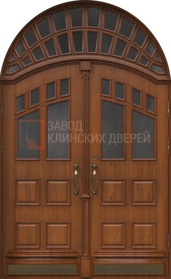 Арочная дверь с МДФ панелью с виноритом и стеклом АР-107 с МДФ панелью с виноритом и стеклом АР-107
