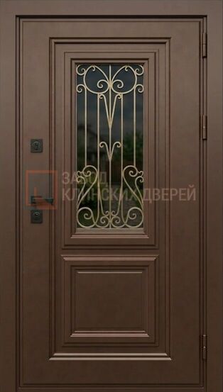 Входная дверь c порошковым напылением с металлобагетами и стеклом с ковкой МТФ-31 c порошковым напылением с металлобагетами и стеклом с ковкой МТФ-31