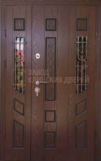Парадная входная дверь МДФ со стеклом и ковкой ПР-164 МДФ со стеклом и ковкой ПР-164