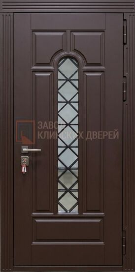 Входная дверь с МДФ со стеклом и ковкой СКВ-137 с МДФ со стеклом и ковкой СКВ-137